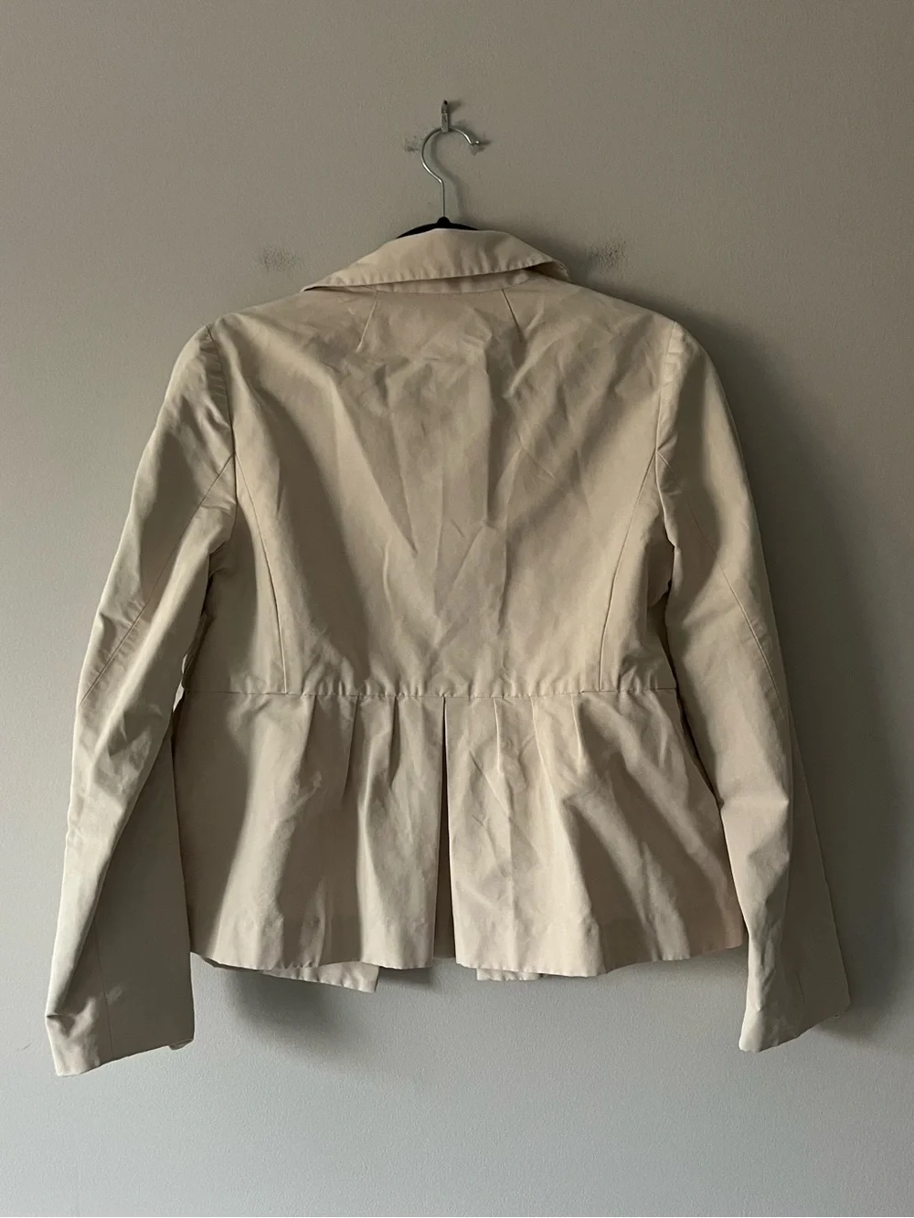 J.Crew Beige Peplum Jacket Size 10 Lightweight Tailored Coat - Picture 3 of 5